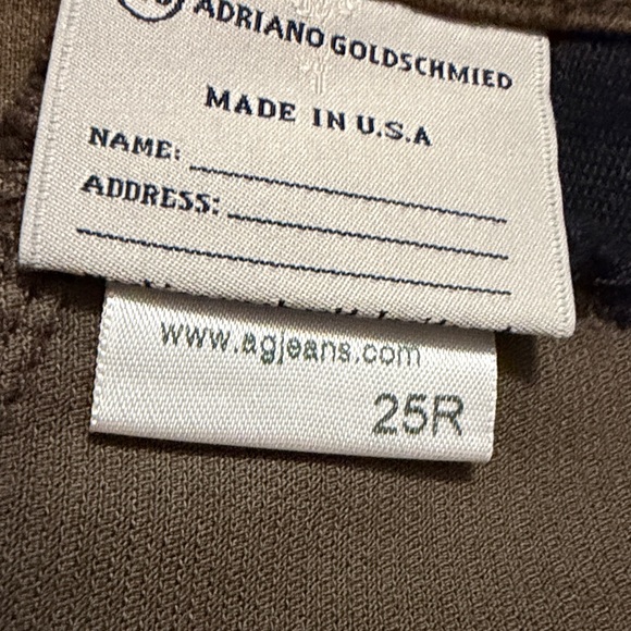 AG brown corduroy, slim straight ankle pants size 25 regular - Picture 3 of 5